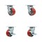 Service Caster Tool Box Caster Wheel Set 4'' Red Poly on Cast Iron Swivel Casters, 4PK TOOL-SCC-30CS420-PUB-RS-2-TLB-2 - alternate 1